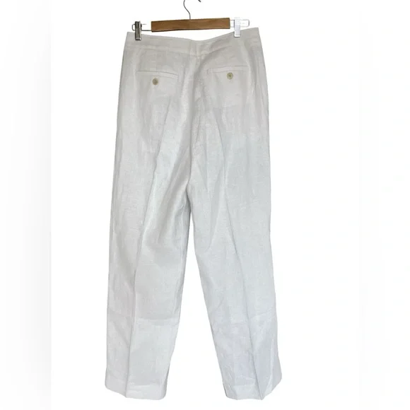 BANANA REPUBLIC White Linen Dress Pants Trousers Size 8 - Picture 2 of 10